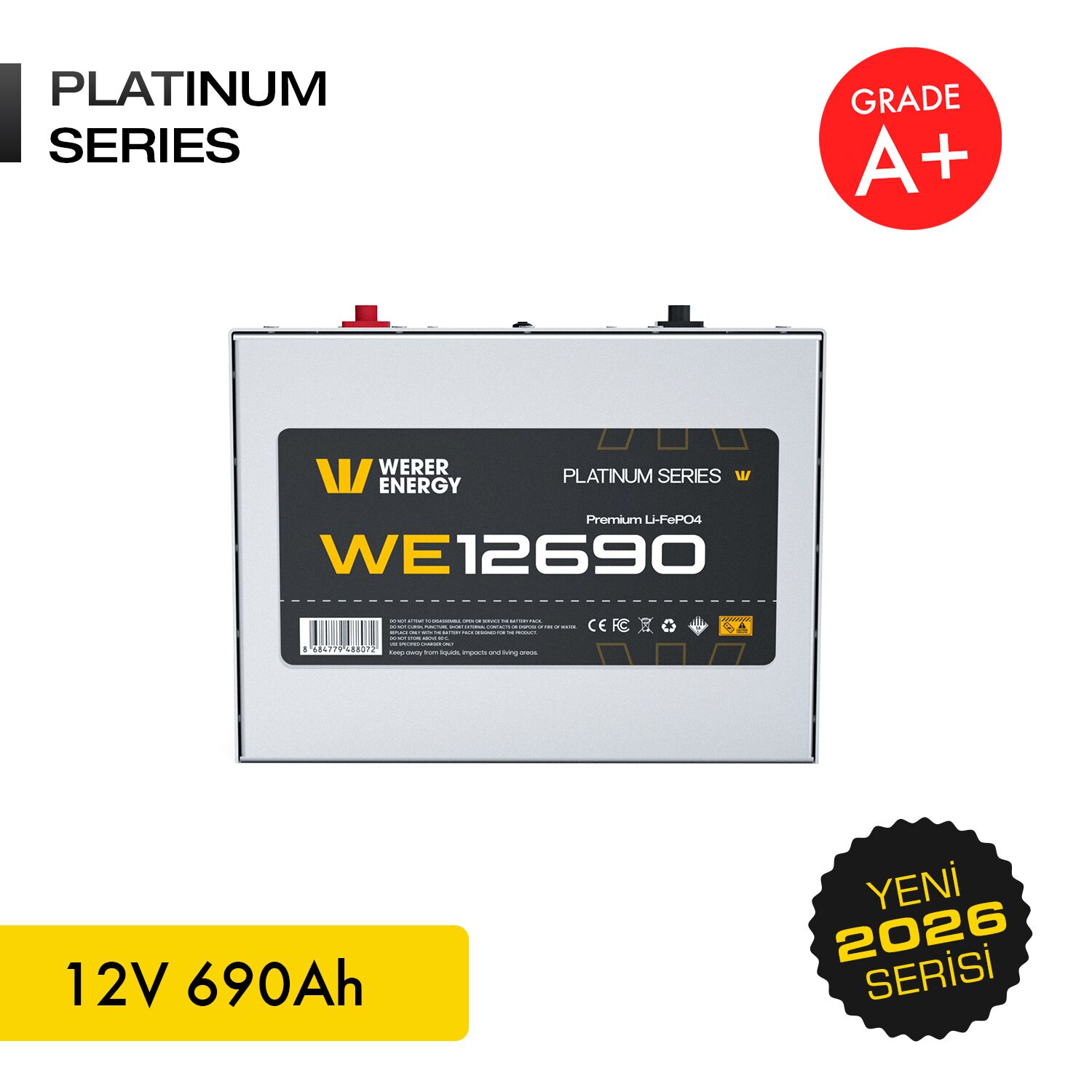 12V 690Ah LiFePO4 Akü - Bluetooth - Görsel 1