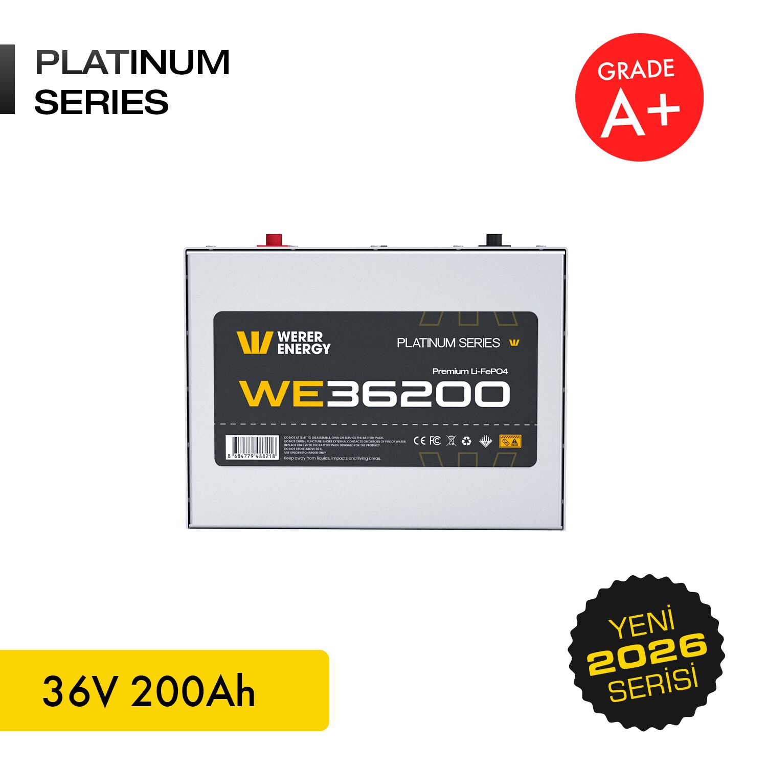 36V 200Ah LiFePO4 Akü - Bluetooth/Wifi - Görsel 1