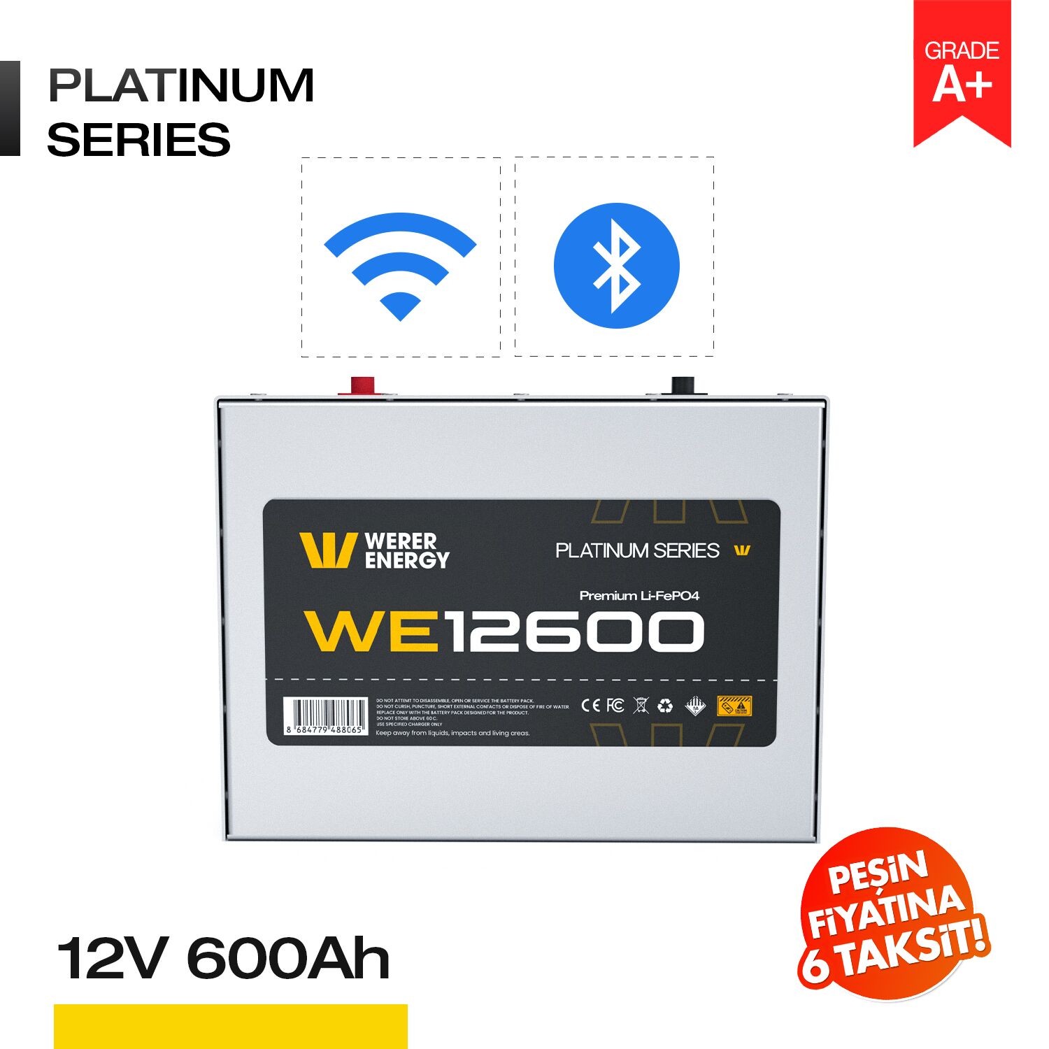 12600_bw 12V 600Ah LiFePO4 Akü - Bluetooth/Wifi - Görsel 1