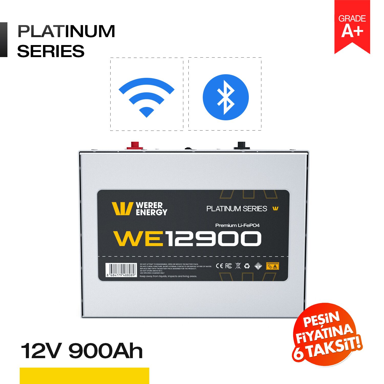 12V 900Ah LiFePO4 Akü - Bluetooth/Wifi - Görsel 1