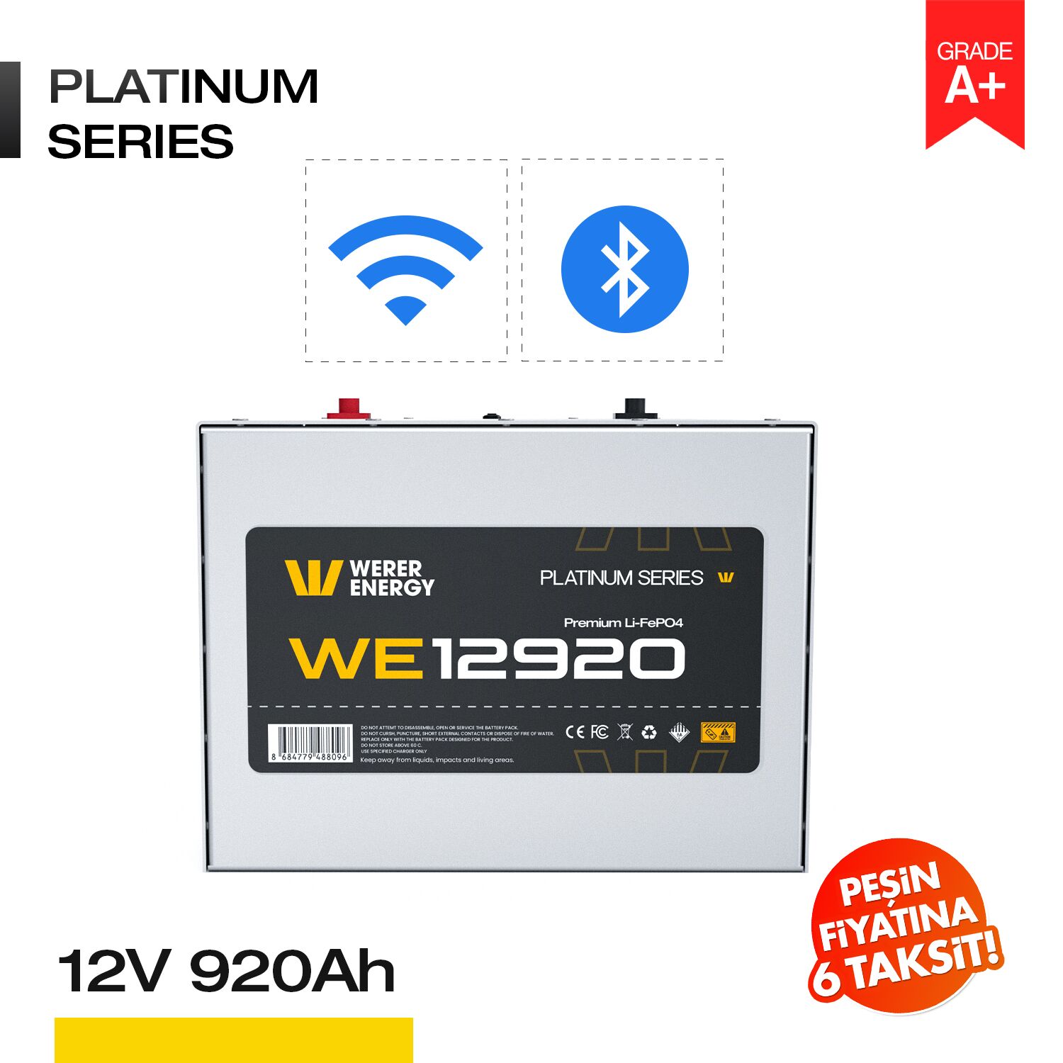 12V 920Ah LiFePO4 Akü - Bluetooth/Wifi - Görsel 1