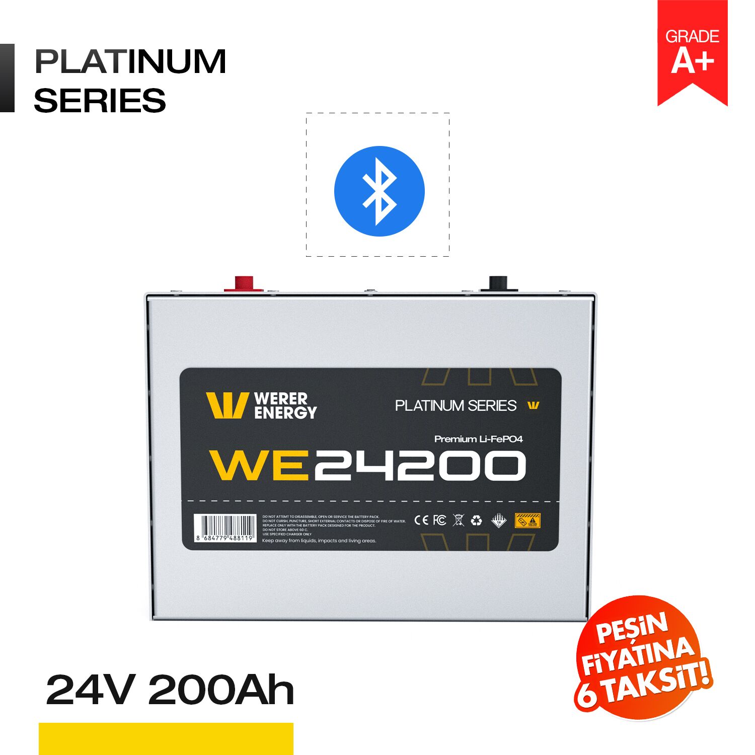 24V 200Ah LiFePO4 Akü - Bluetooth - Görsel 1