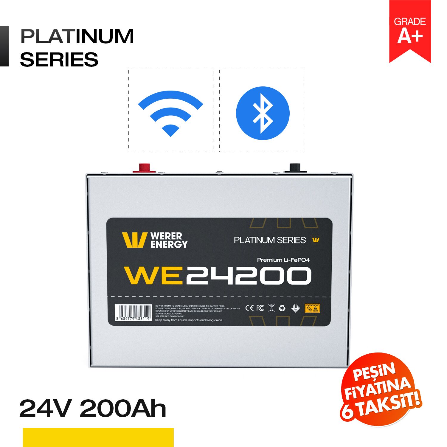 24200_BW 24V 200Ah LiFePO4 Akü - Bluetooth/Wifi - Görsel 1