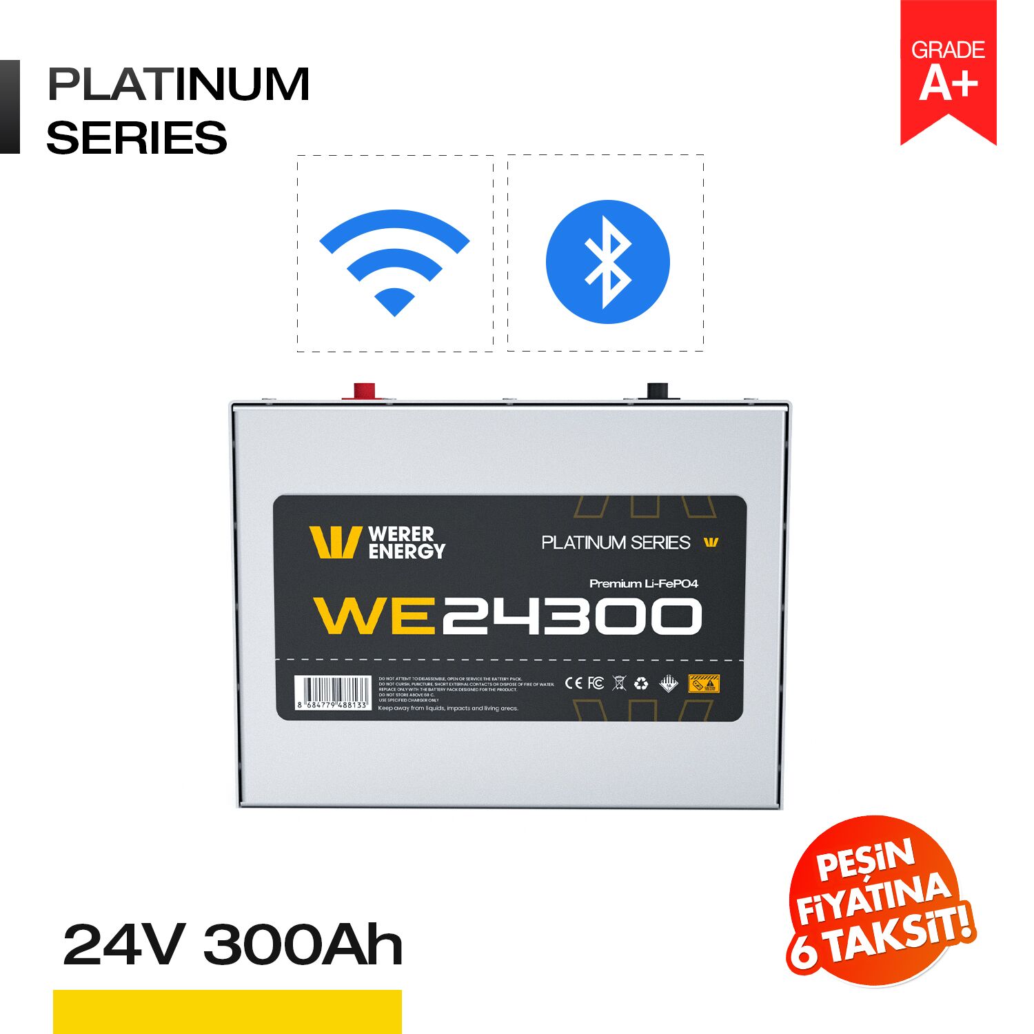 24300_BW 24V 300Ah LiFePO4 Akü - Bluetooth/Wifi - Görsel 1
