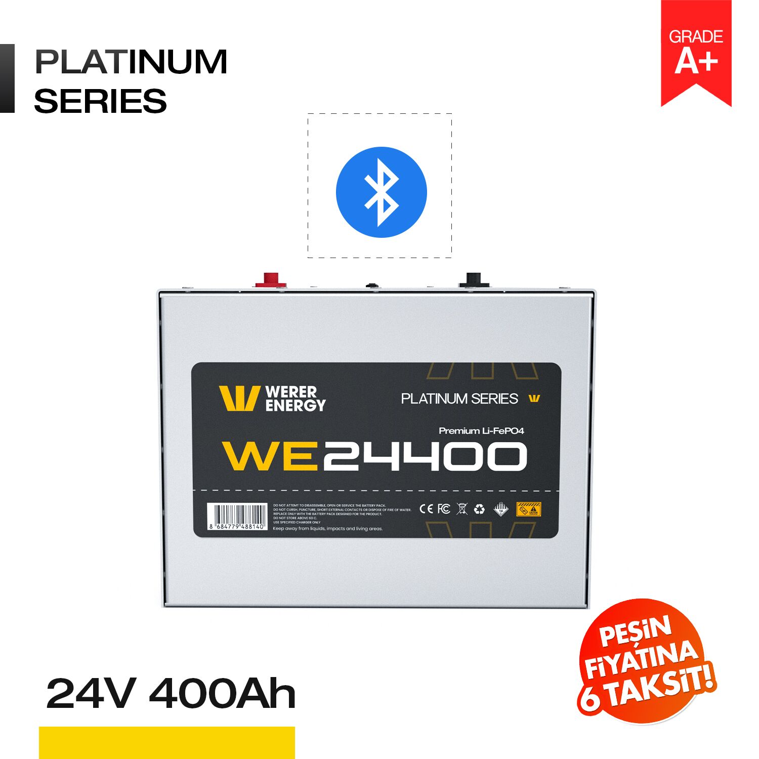 24V 400Ah LiFePO4 Akü - Bluetooth - Görsel 1