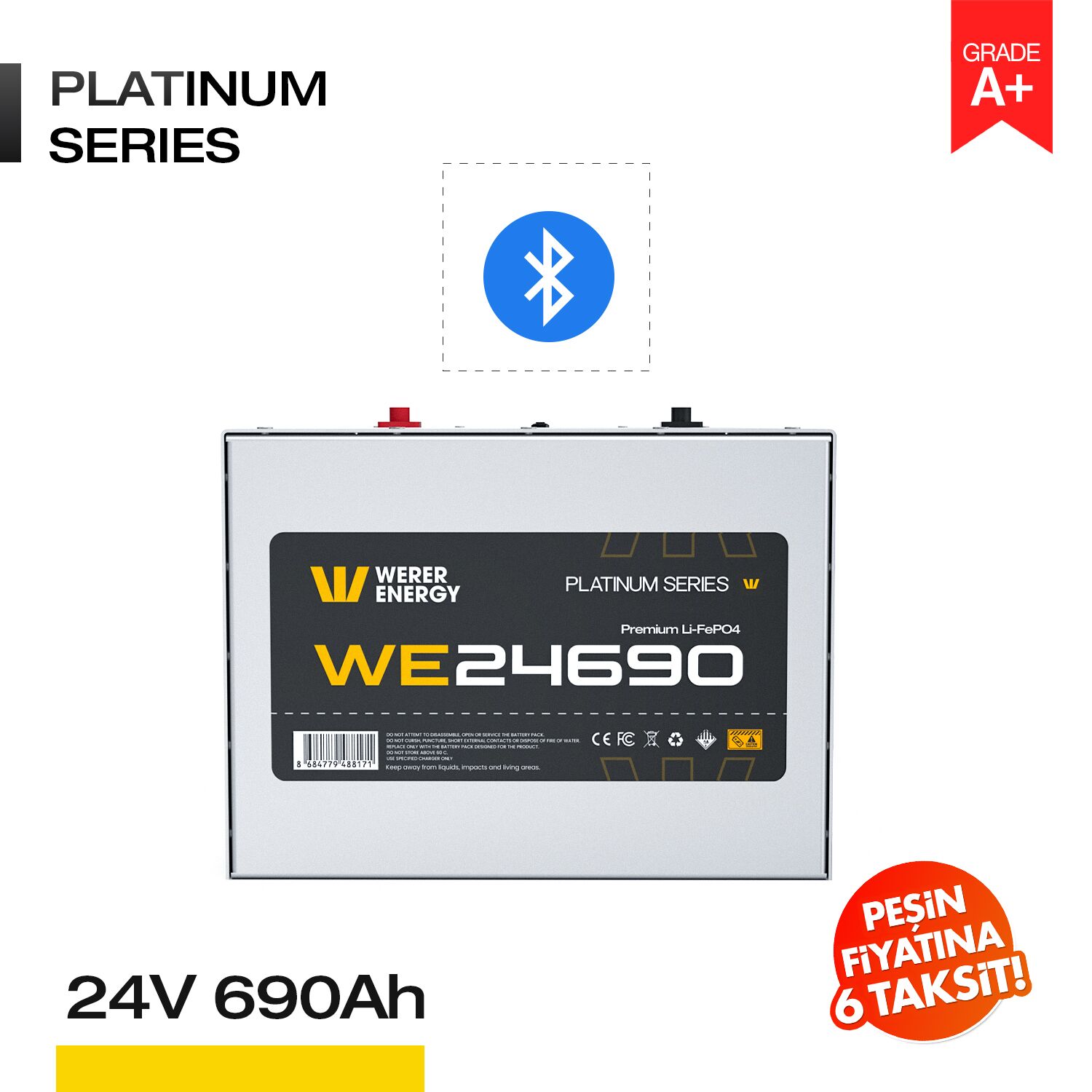 24V 690Ah LiFePO4 Akü - Bluetooth - Görsel 1