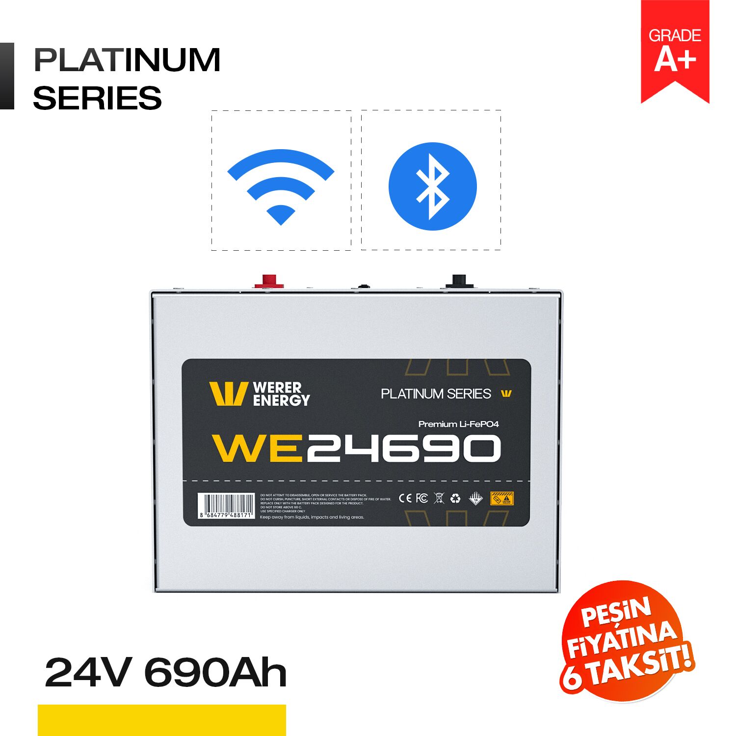 24V 690Ah LiFePO4 Akü - Bluetooth/Wifi - Görsel 1