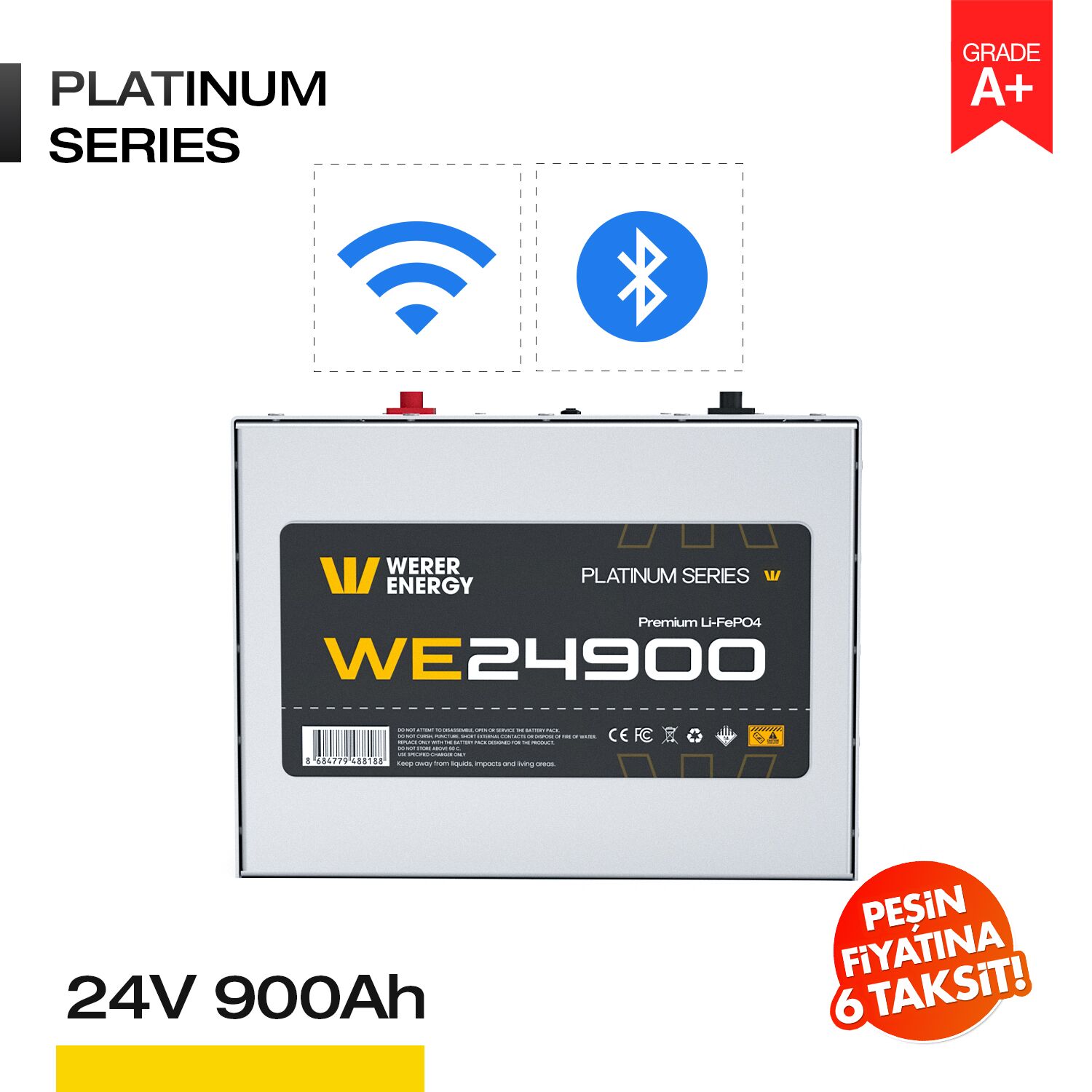 24900_bw 24V 900Ah LiFePO4 Akü - Bluetooth/Wifi - Görsel 1