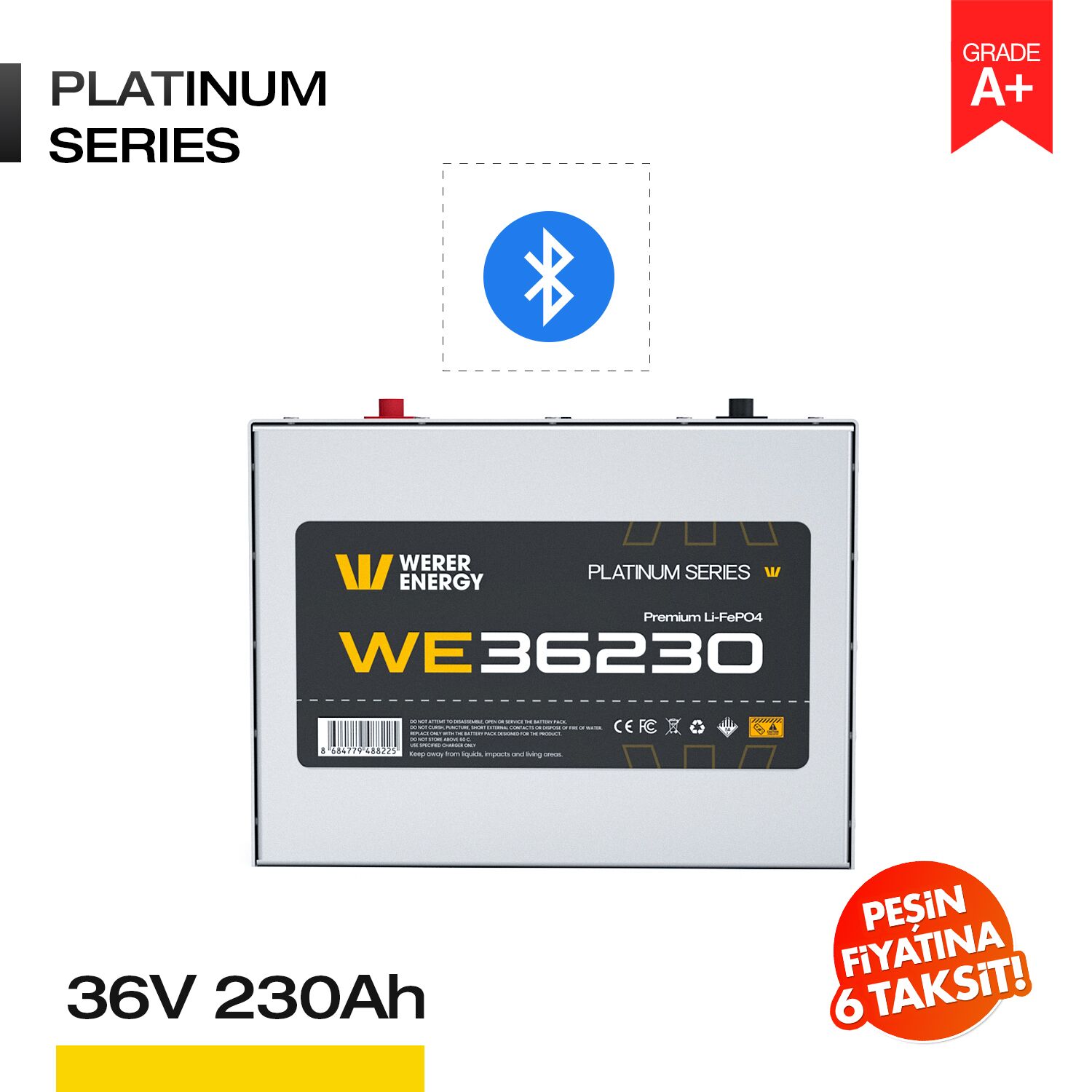 36V 230Ah LiFePO4 Akü - Bluetooth - Görsel 1