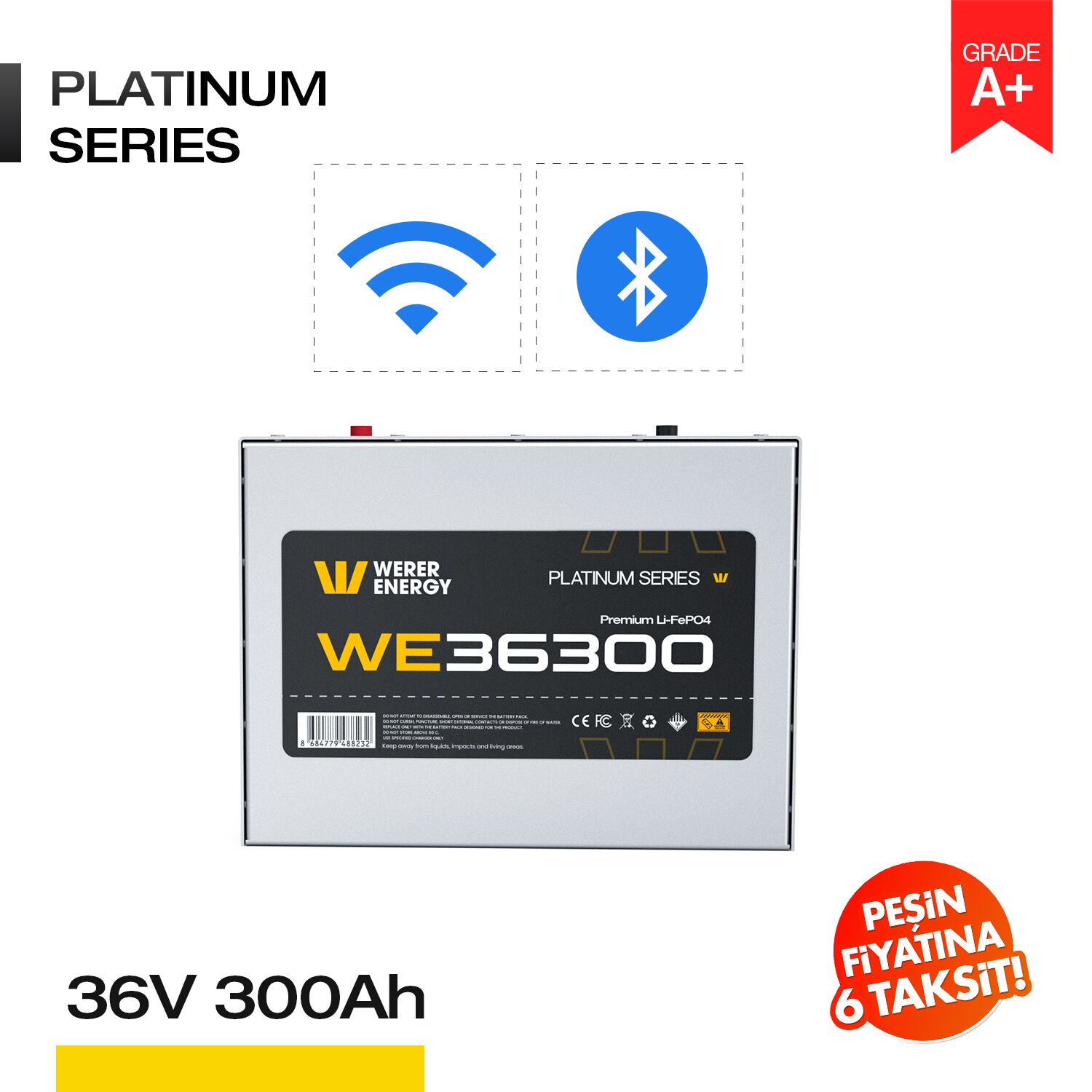 36V 300Ah LiFePO4 Akü - Bluetooth/Wifi - Görsel 1