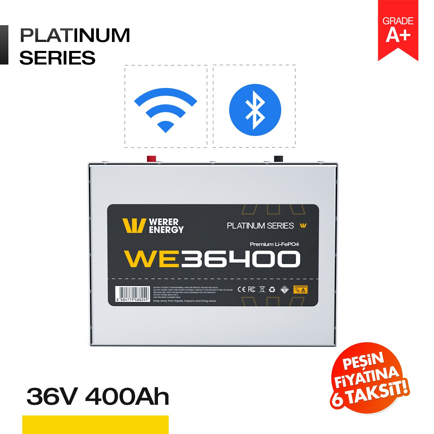 36V 400Ah LiFePO4 Akü - Bluetooth/Wifi - Görsel 1