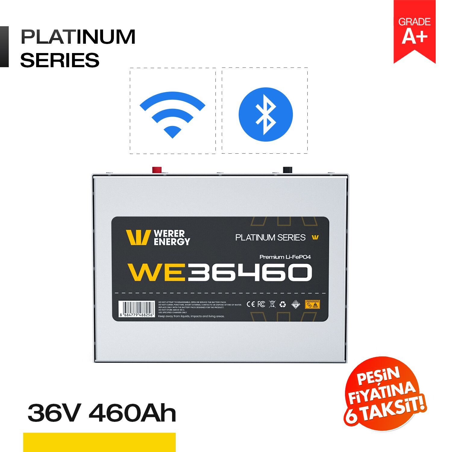 36V 460Ah LiFePO4 Akü - Bluetooth/Wifi - Görsel 1