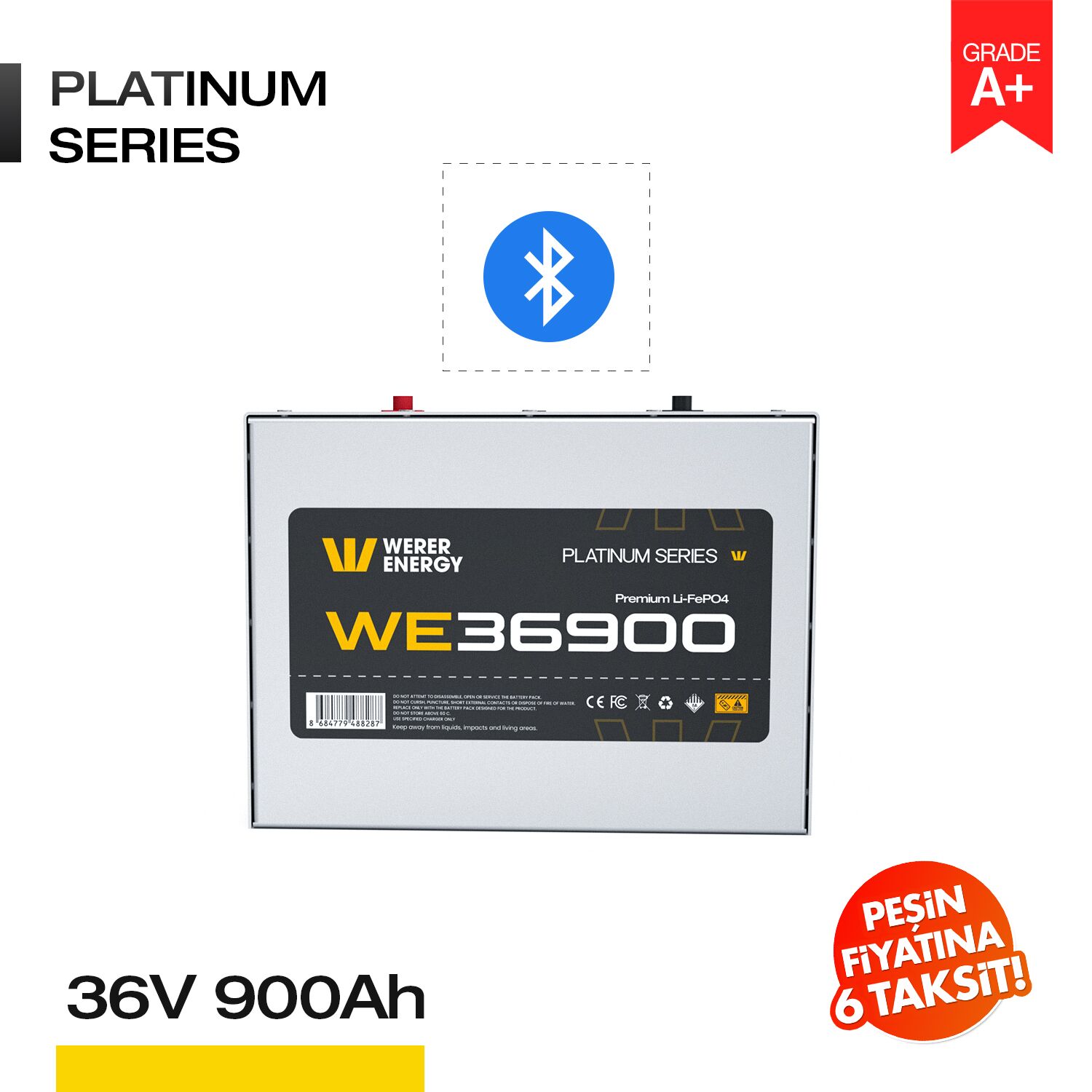 36900_b 36V 900Ah LiFePO4 Akü - Bluetooth - Görsel 1
