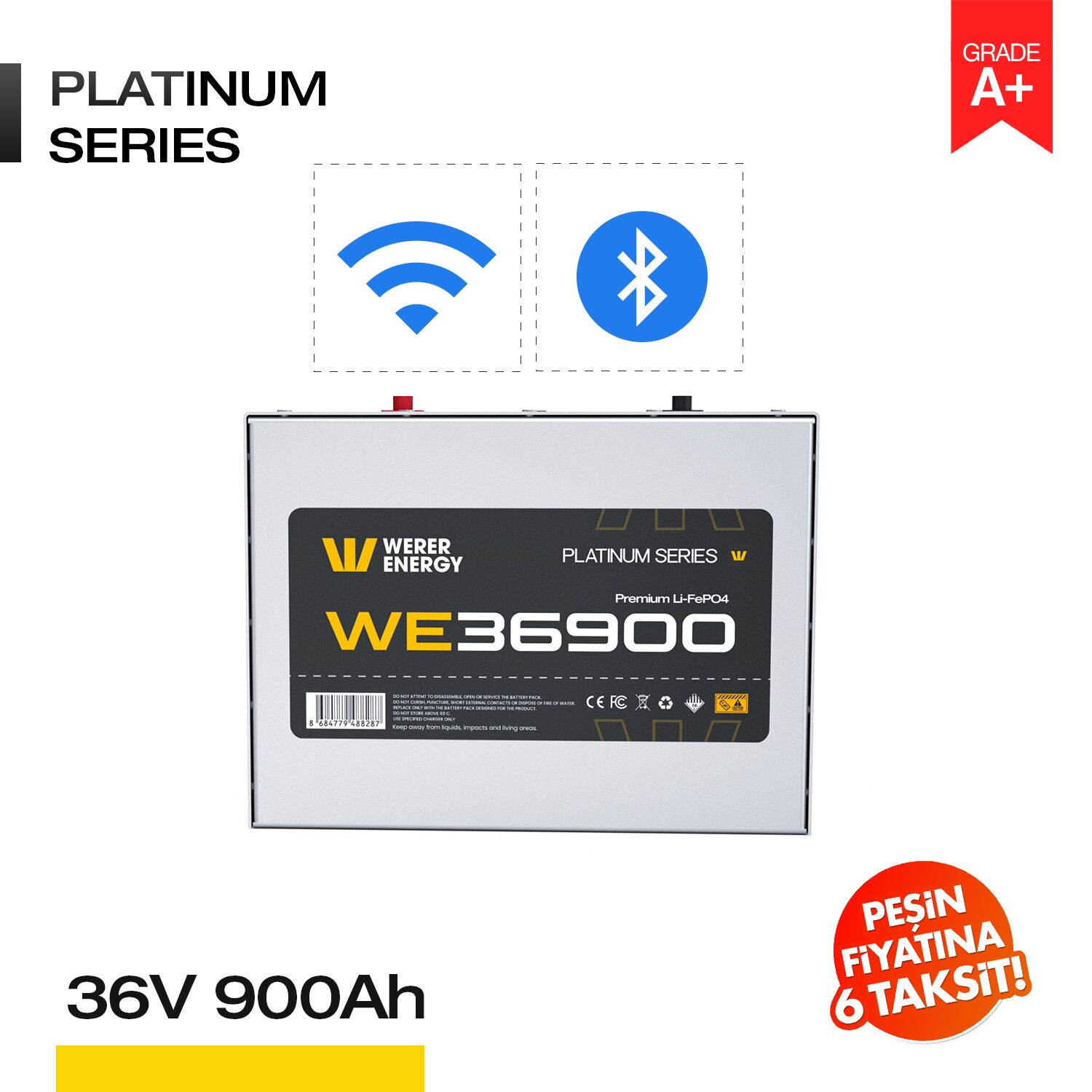 36V 900Ah LiFePO4 Akü - Bluetooth/Wifi - Görsel 1