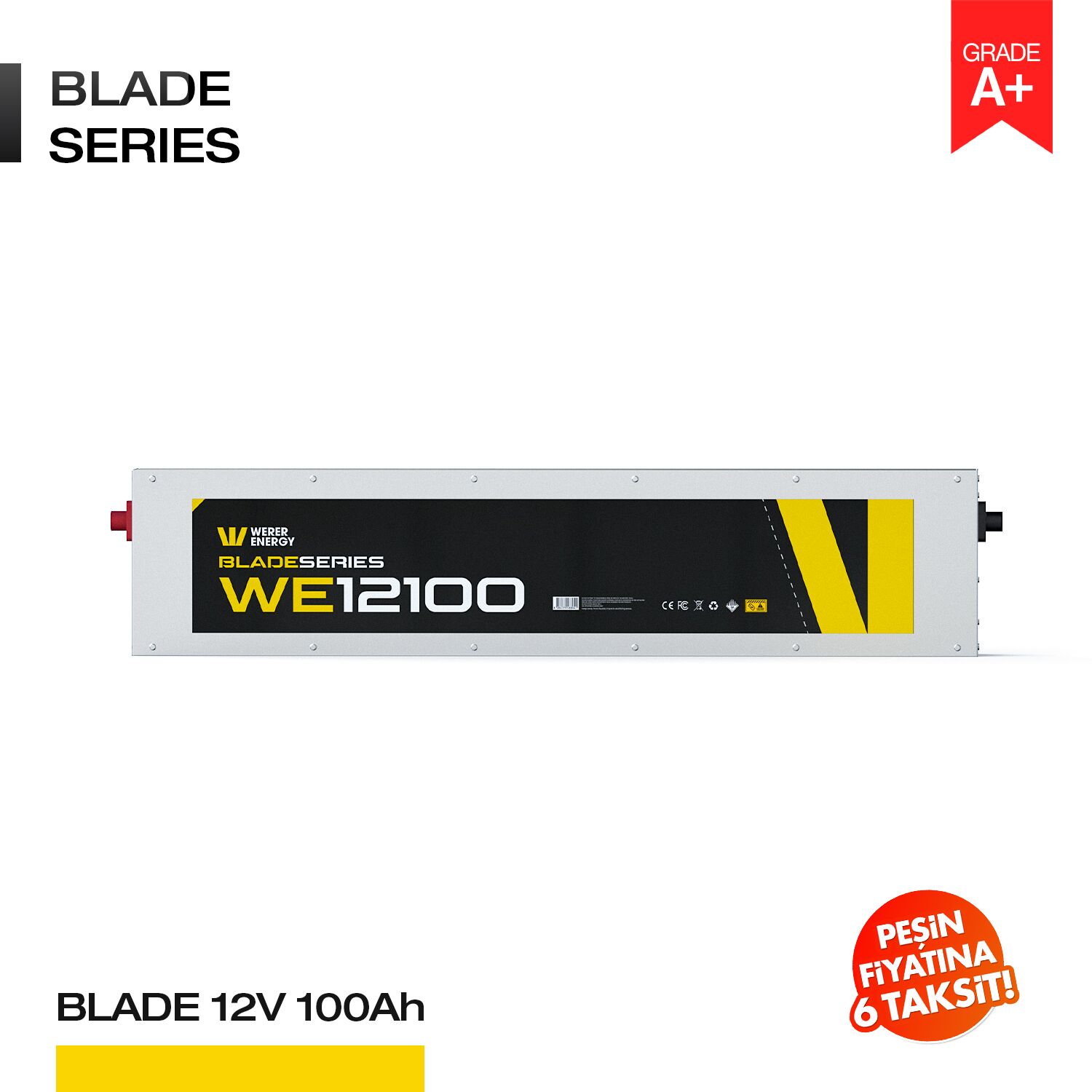 12V 100Ah LiFePO4 Akü - Bluetooth - Blade Serisi - Görsel 1