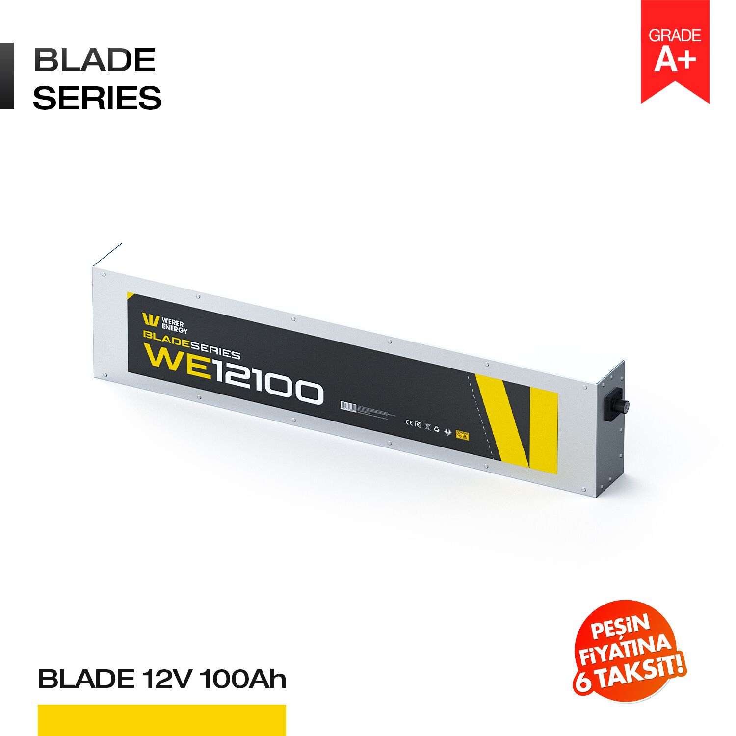 BLADE12100_2 12V 100Ah LiFePO4 Akü - Bluetooth - Blade Serisi - Görsel 1