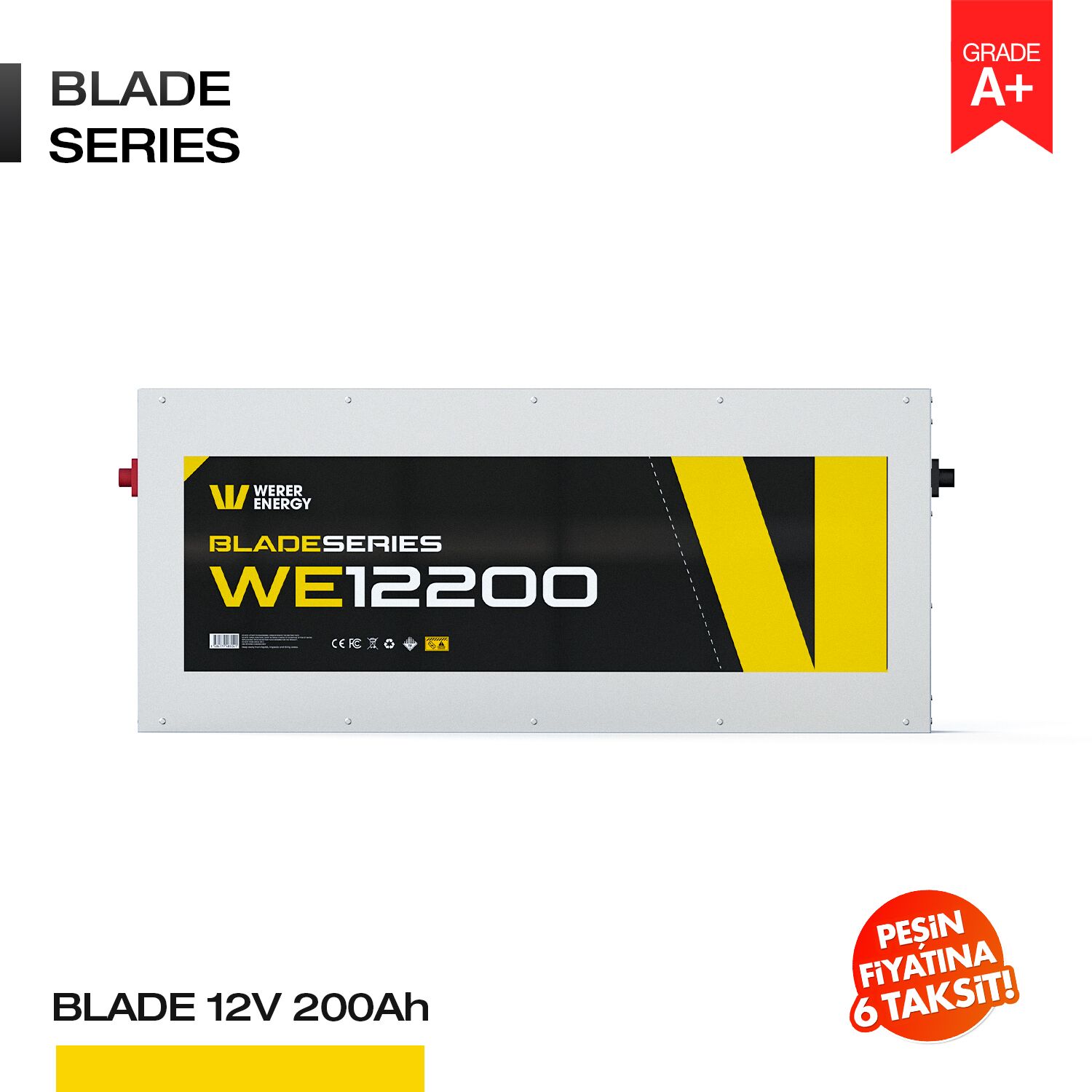 12V 200Ah LiFePO4 Akü - Bluetooth - Blade Serisi - Görsel 1