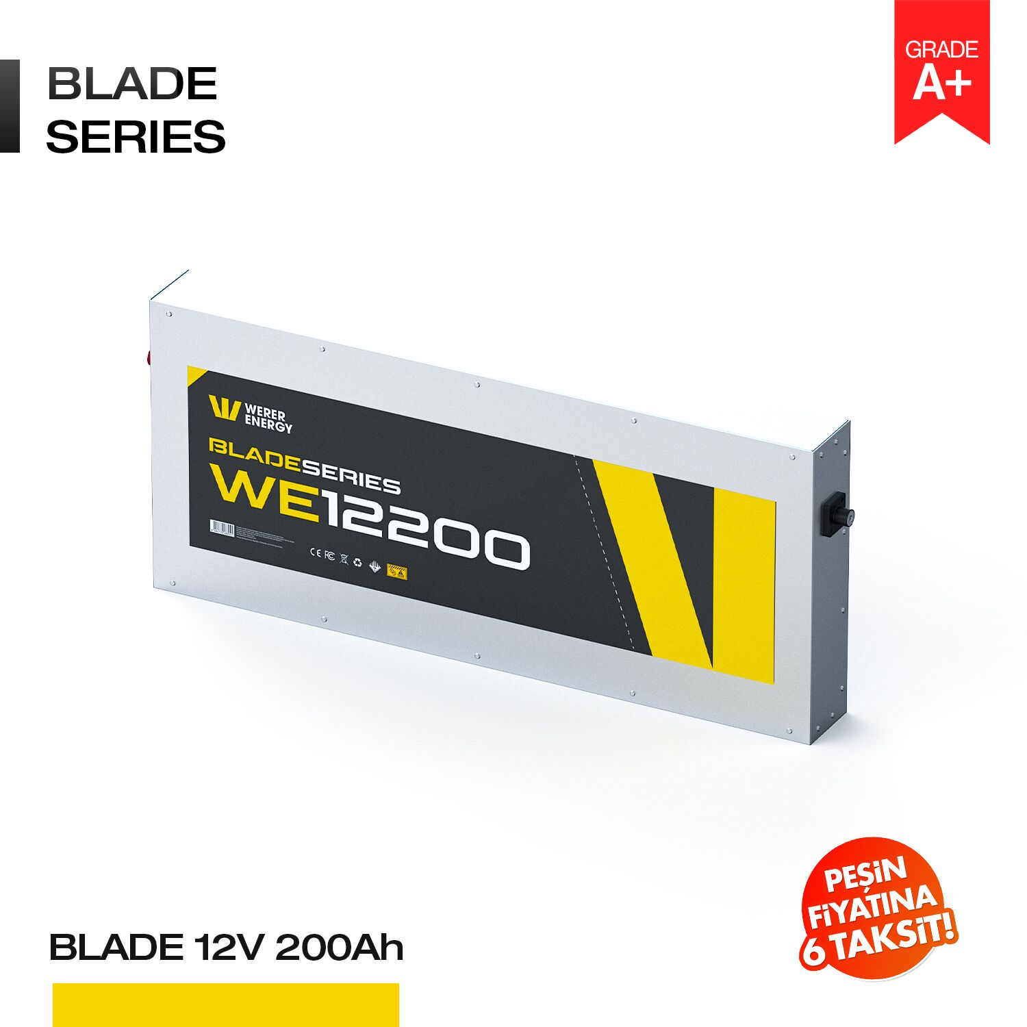 BLADE12200_2 12V 200Ah LiFePO4 Akü - Bluetooth - Blade Serisi - Görsel 1