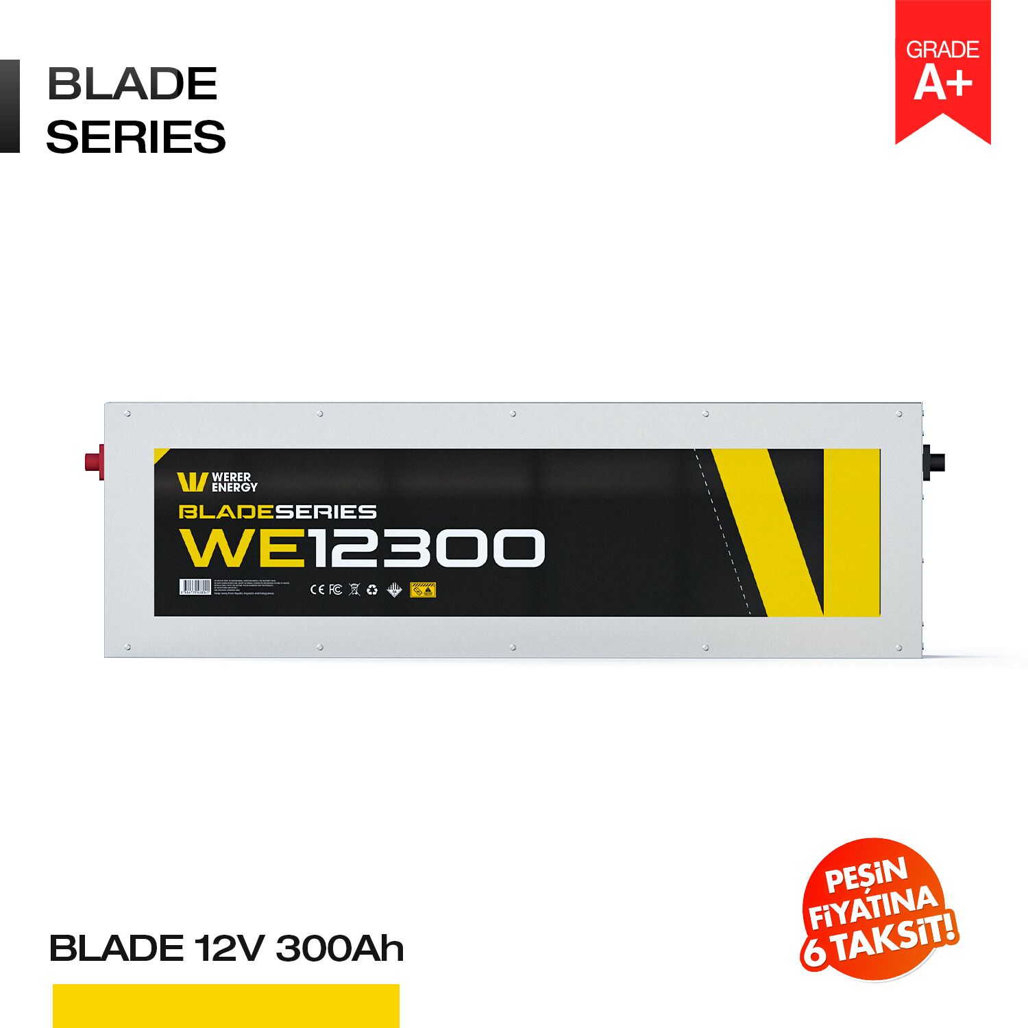 BLADE12300_1 12V 300Ah LiFePO4 Akü - Bluetooth - Blade Serisi - Görsel 1