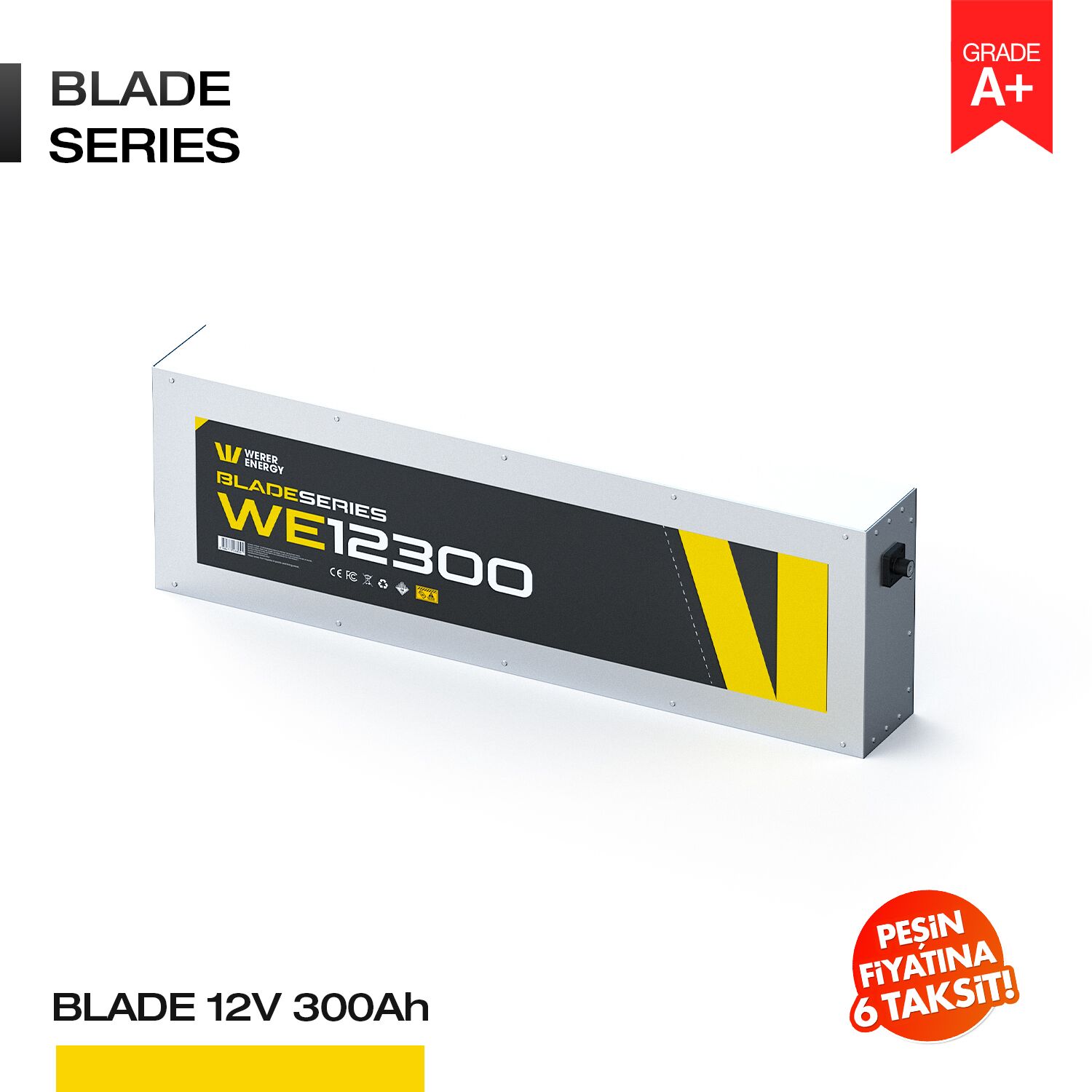 BLADE12300_2 12V 300Ah LiFePO4 Akü - Bluetooth - Blade Serisi - Görsel 1